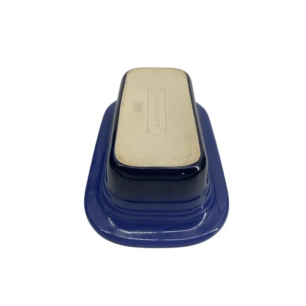 Le Creuset Heritage Blue Stoneware 11” Deep Loaf Pan w/Wide Edges Meatloaf Bread